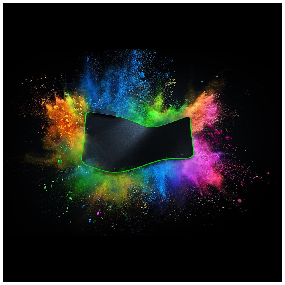 A large main feature product image of Razer Goliathus Chroma RGB Gaming Mousemat