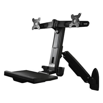 Product image of Startech Wall Mounted Sit Stand Desk - For Two Monitors up to 24" - Click for product page of Startech Wall Mounted Sit Stand Desk - For Two Monitors up to 24"