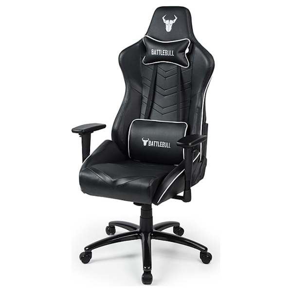 BattleBull Diversion Gaming Chair Black/White PLE Computers