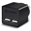 A product image of ALOGIC 2 Port USB Mini Wall Charger - 2.4A + 1A - 17W - Black