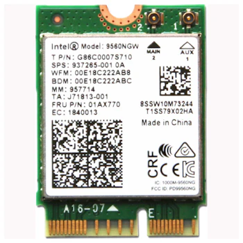 Product image of Intel 9560 802.11ac & Bluetooth Dual-Band Wireless M.2 Adapter (NV) - Click for product page of Intel 9560 802.11ac & Bluetooth Dual-Band Wireless M.2 Adapter (NV)