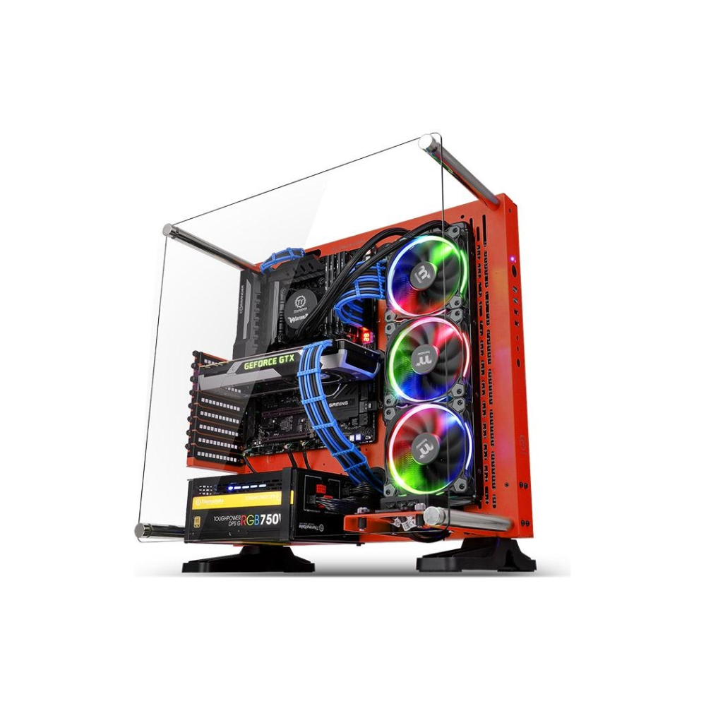 A large main feature product image of Thermaltake Core P3 Open Frame Case - Red 