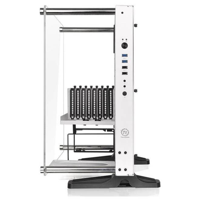A large main feature product image of Thermaltake Core P3 Open Frame Mid Tower Case - White Edition