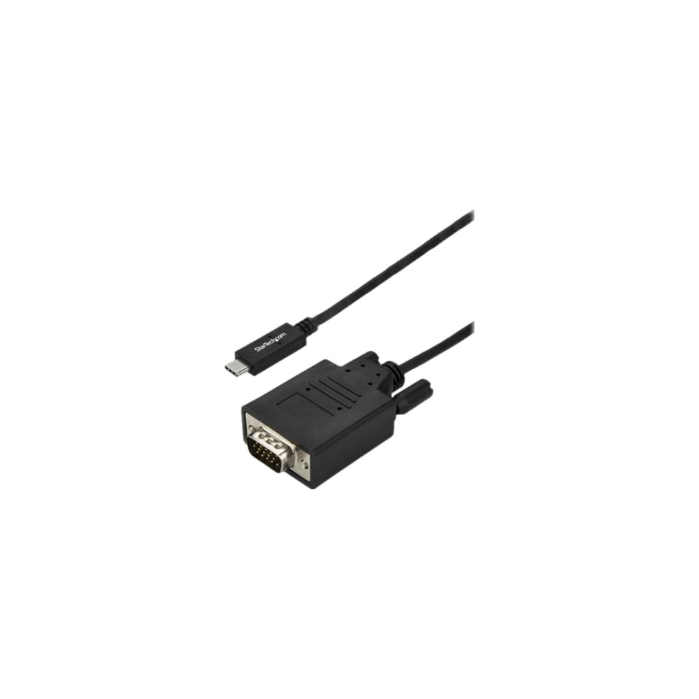 A large main feature product image of Startech 3m / 10 ft USB-C to VGA Cable - 1920 x 1200 - Black