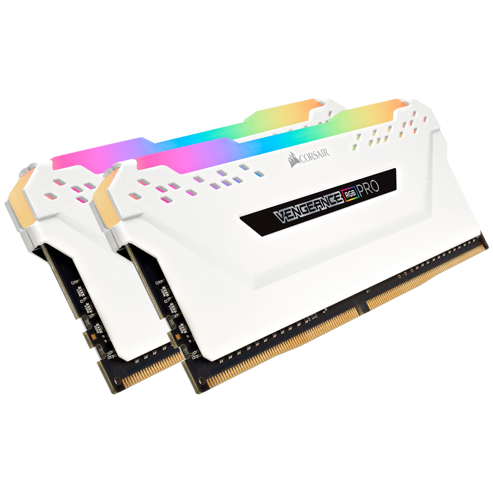 A large main feature product image of Corsair 16GB Kit (2x8GB) DDR4 Vengeance RGB Pro C18 3600MHz - White