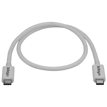 Product image of Startech 0.5m Thunderbolt 3 Cable 40Gbps/White - Thunderbolt USB-C DP - Click for product page of Startech 0.5m Thunderbolt 3 Cable 40Gbps/White - Thunderbolt USB-C DP