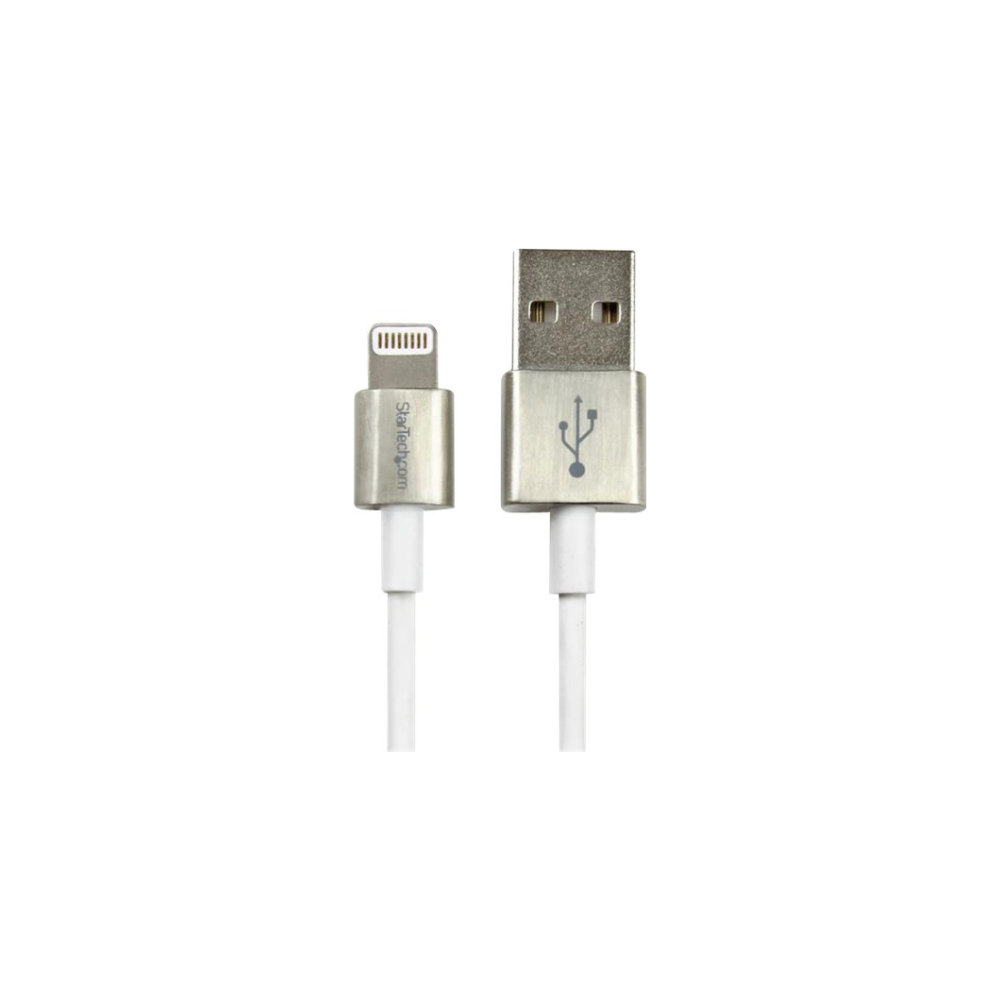 A large main feature product image of Startech Lightning to USB Premium 1m Cable with Metal Connectors - White