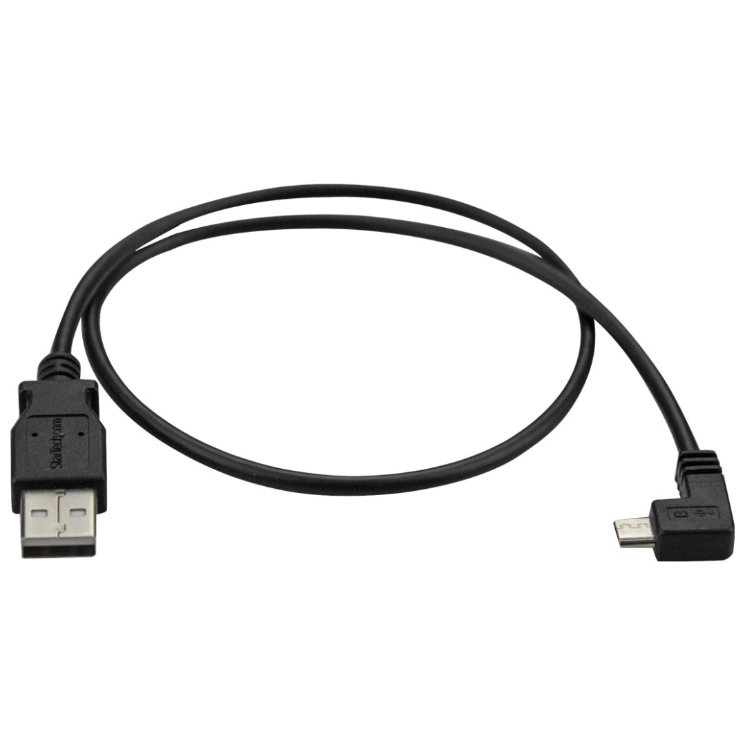 Startech 0.5m Micro USB Charge Cable - Right Angle Micro USB - 24AWG ...