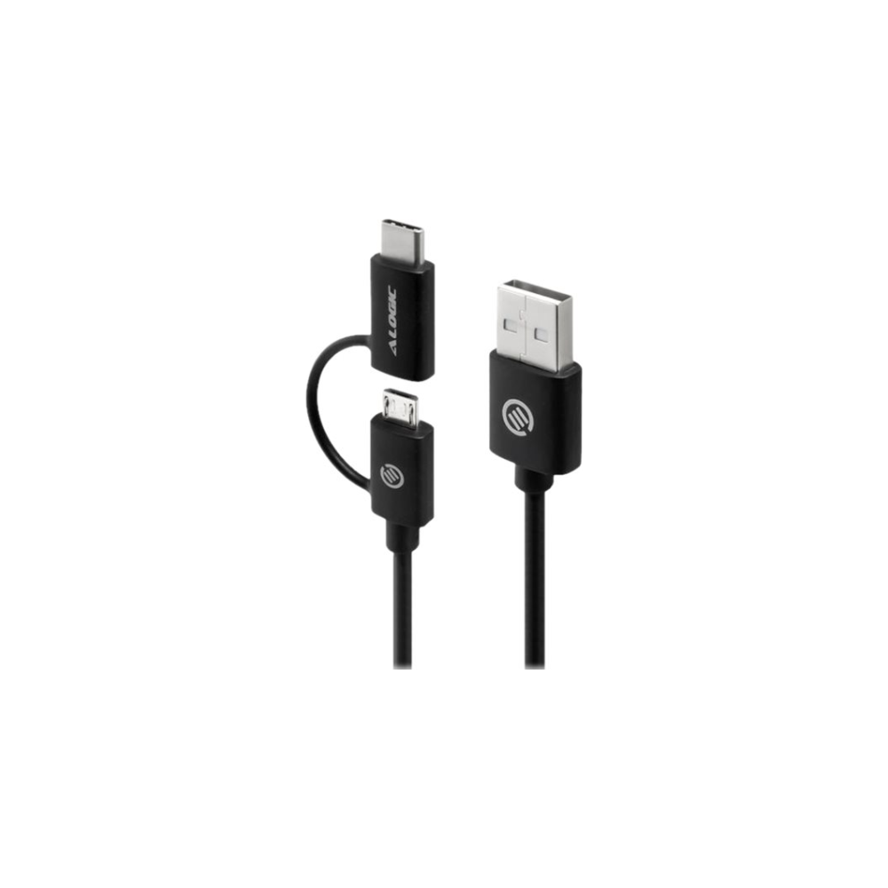 A large main feature product image of ALOGIC USB 2.0 Type-A to USB Type-C/Micro B Combo Cable 1m