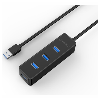 Product image of ORICO 4 Port USB3.0 HUB - Black - Click for product page of ORICO 4 Port USB3.0 HUB - Black