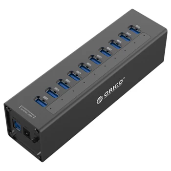 Product image of ORICO Aluminium 10 Port USB3.0 HUB-Black - Click for product page of ORICO Aluminium 10 Port USB3.0 HUB-Black