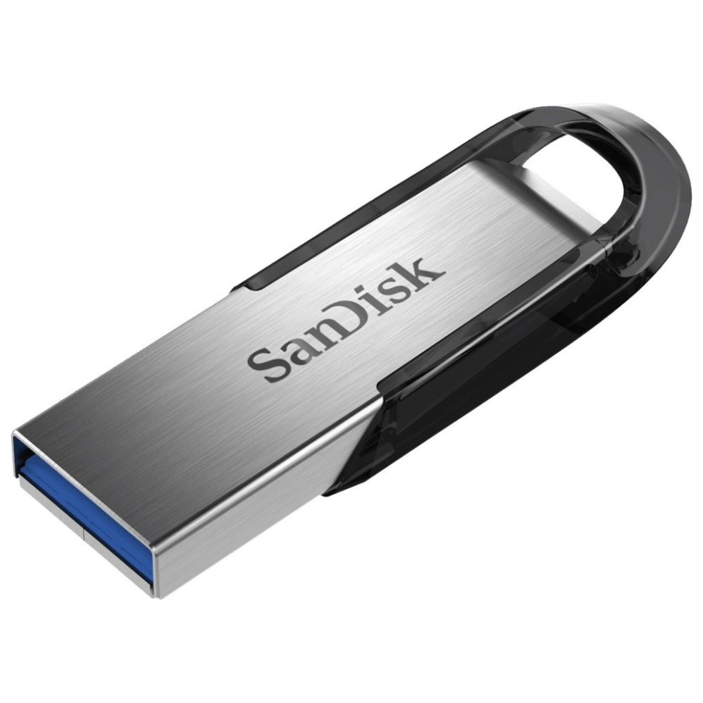 A large main feature product image of SanDisk Ultra Flair 64GB USB 3.0 Type-A Flash Drive