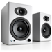 A product image of Audioengine A5+ Wireless - Bookshelf Desktop Speakers (Gloss White)