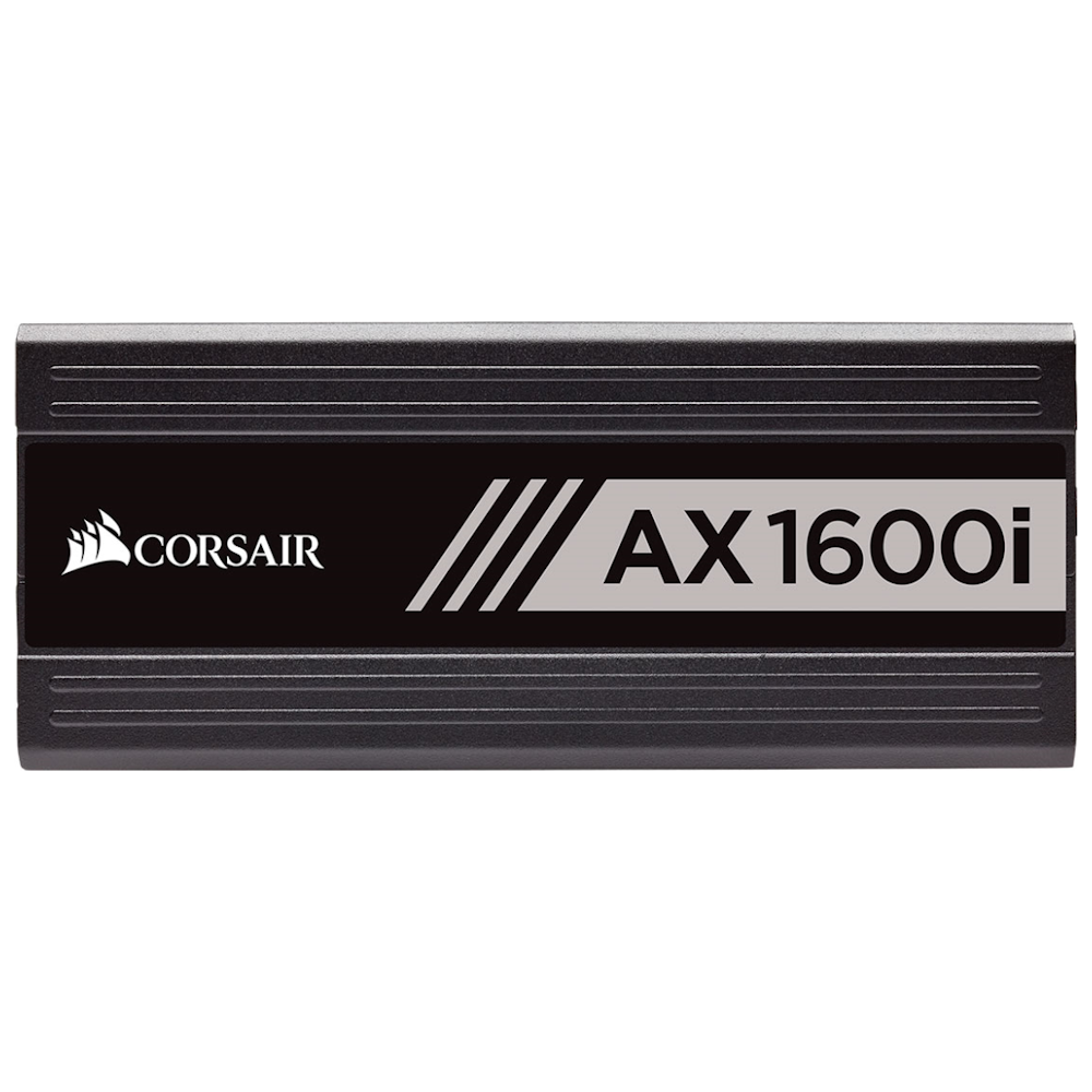 A large main feature product image of Corsair AX1600i 1600W Titanium ATX Modular PSU