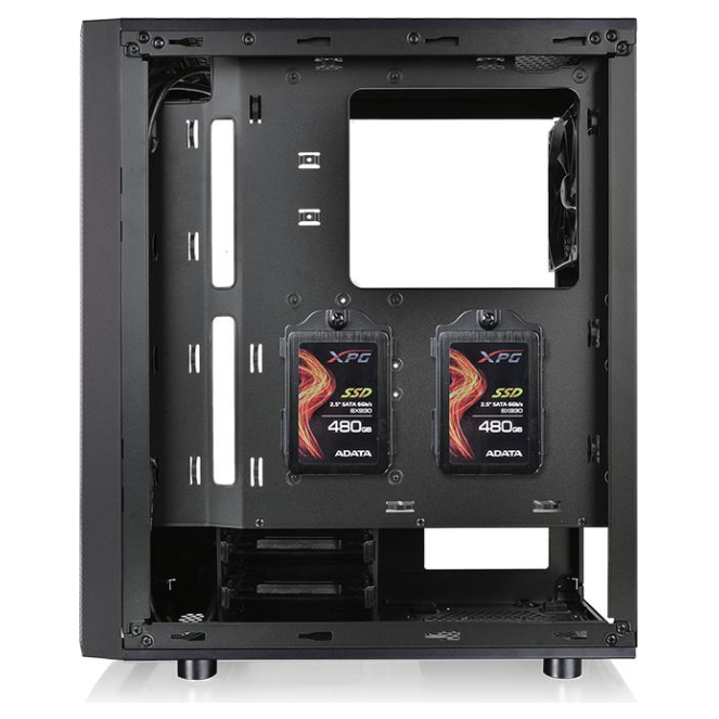 A large main feature product image of Thermaltake Versa J24 Tempered Glass RGB Mid Tower Case