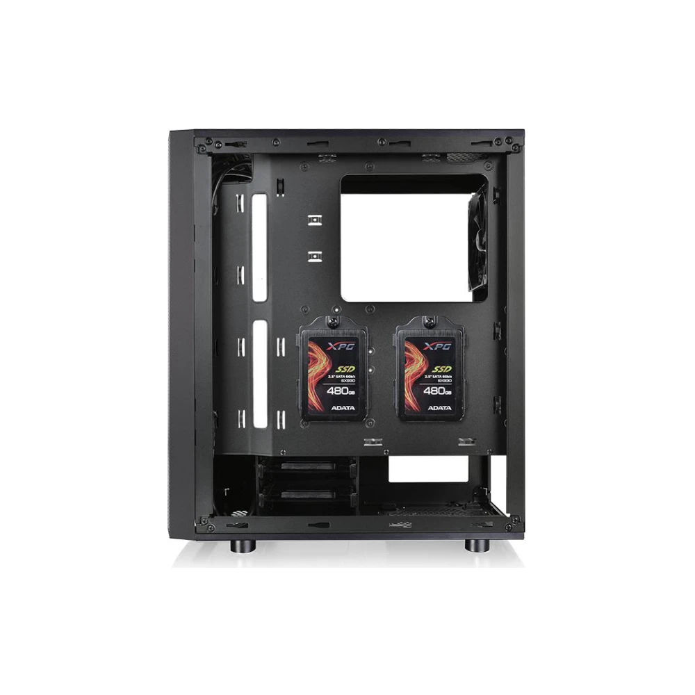 A large main feature product image of Thermaltake Versa J24 Tempered Glass RGB Mid Tower Case