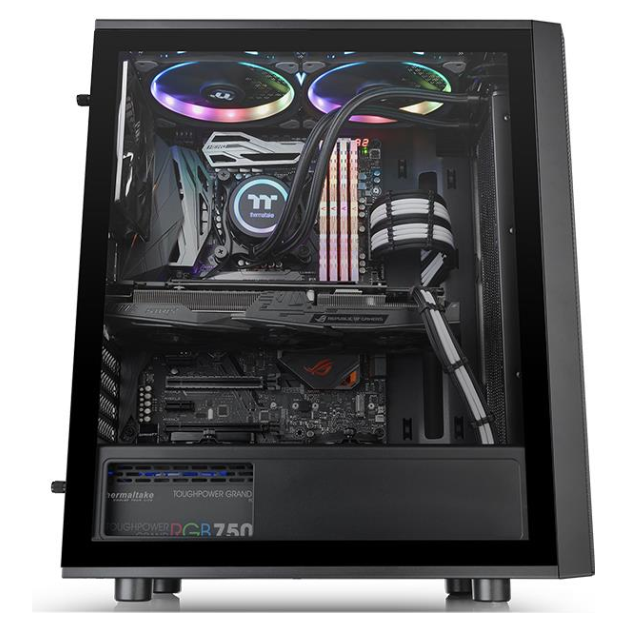 A large main feature product image of Thermaltake Versa J25 Tempered Glass RGB Mid Tower