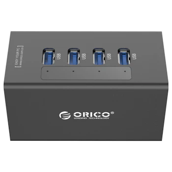 Product image of ORICO Aluminium 4 Port USB3.0 Ultra-Mini HUB with 1M USB3.0 Cable Black - Click for product page of ORICO Aluminium 4 Port USB3.0 Ultra-Mini HUB with 1M USB3.0 Cable Black
