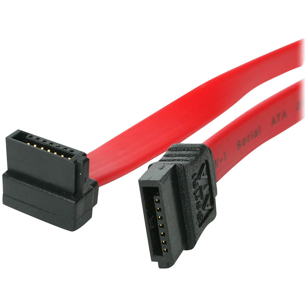 A large main feature product image of Startech 24in SATA to Right Angle SATA Serial ATA Cable