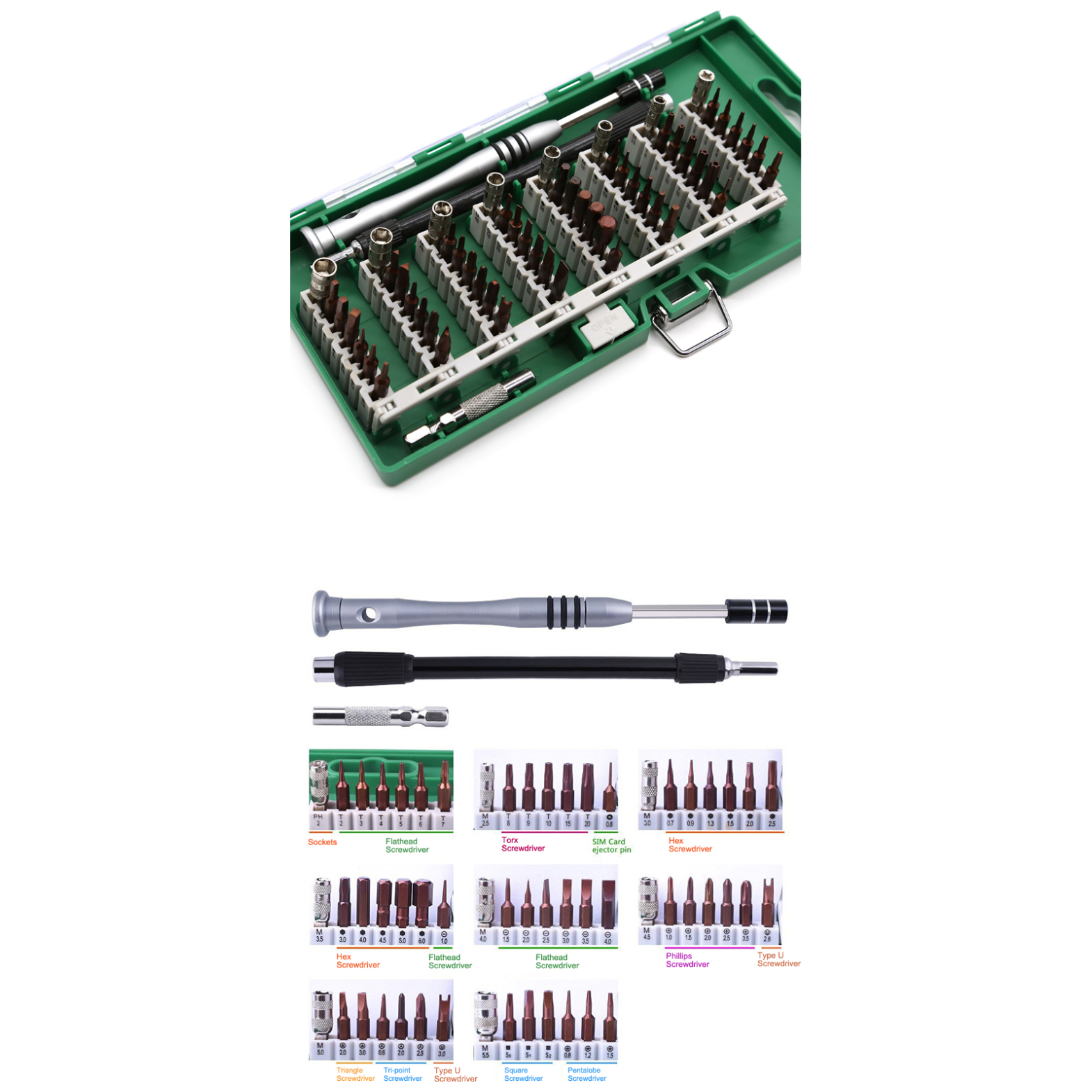 A large main feature product image of King'sdun 76 in 1 Precision Screwdriver Maintenance Toolset
