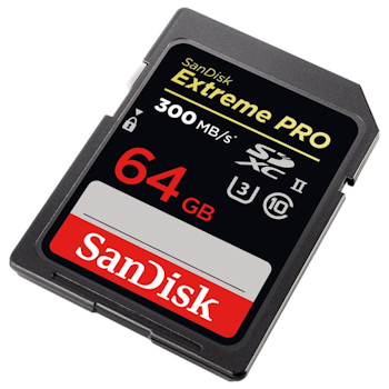 Product image of SanDisk Extreme Pro 64GB U3 UHS-II Class 10 SDXC Card - Click for product page of SanDisk Extreme Pro 64GB U3 UHS-II Class 10 SDXC Card