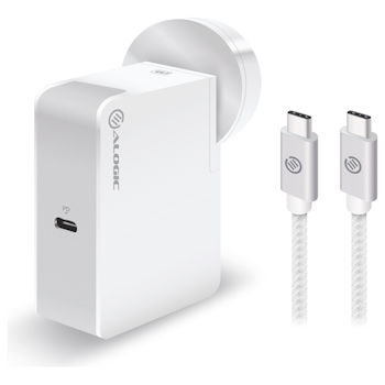 Product image of ALOGIC USB Type-C Wall Charger 60W – Travel Edition – Includes USB-C Charging Cable – White - Click for product page of ALOGIC USB Type-C Wall Charger 60W – Travel Edition – Includes USB-C Charging Cable – White