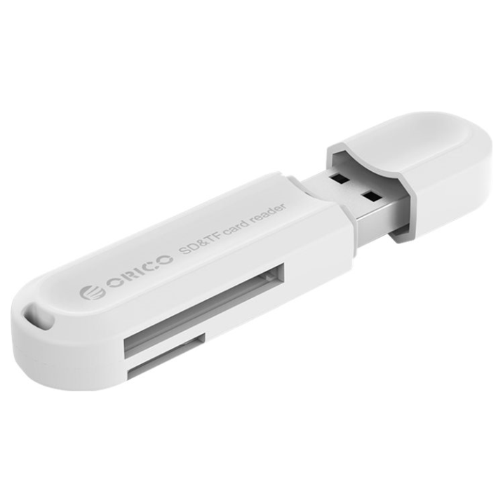 A large main feature product image of ORICO USB3.0 TF/SD Card Reader White