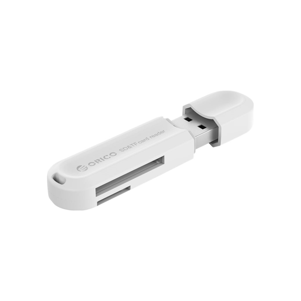 A large main feature product image of ORICO USB3.0 TF/SD Card Reader White