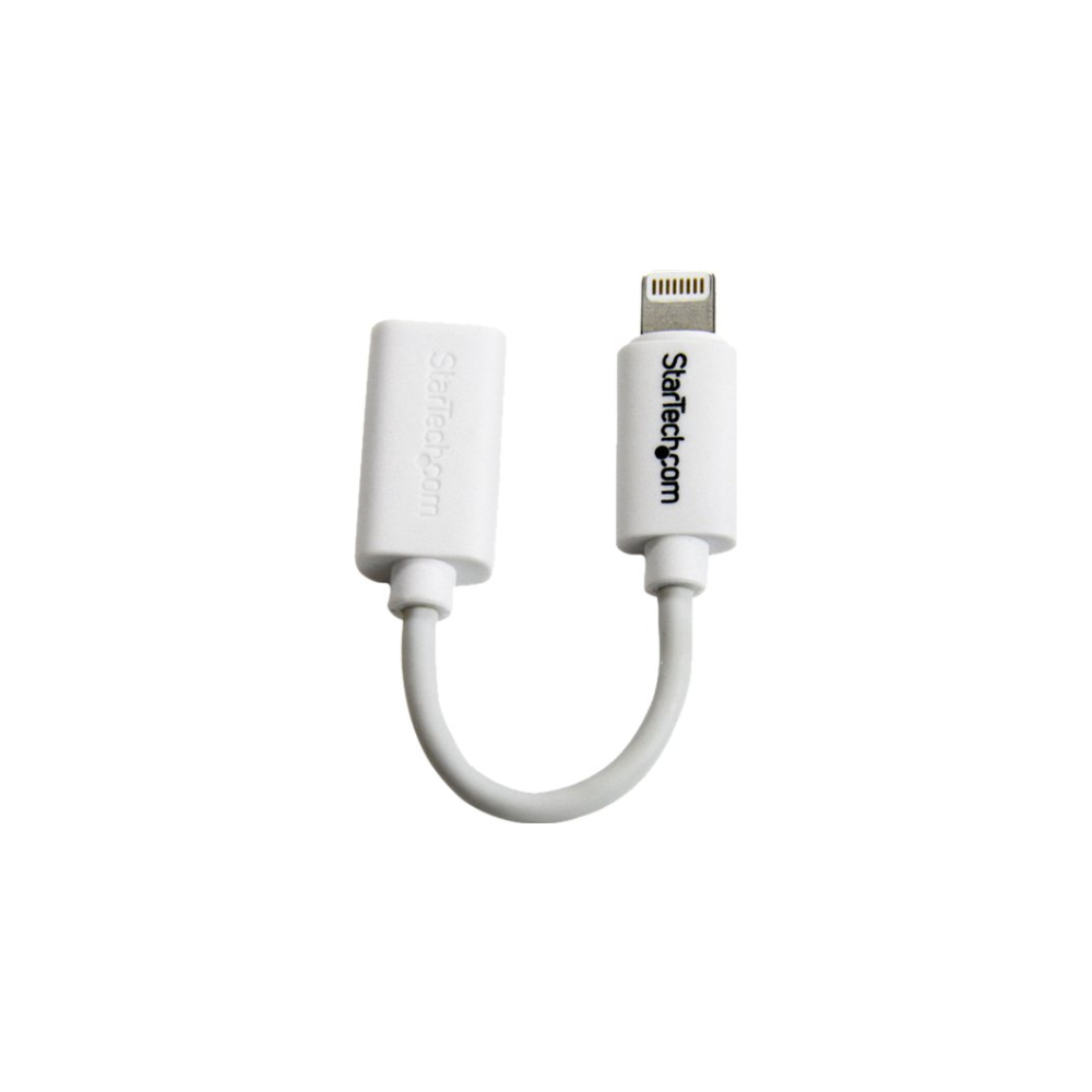 A large main feature product image of Startech microUSB to Lightning Adapter - White