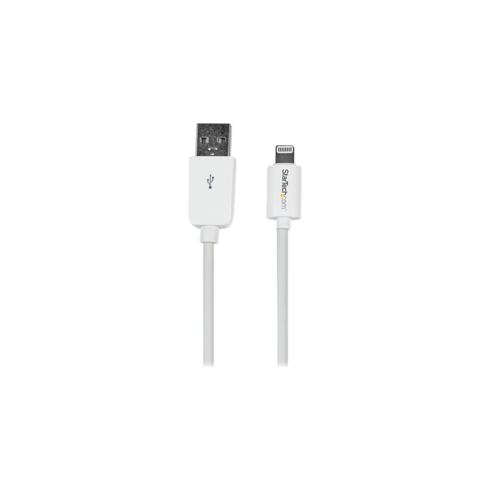 A large main feature product image of Startech Black 8-Pin Lightning to USB 15cm Cable - White