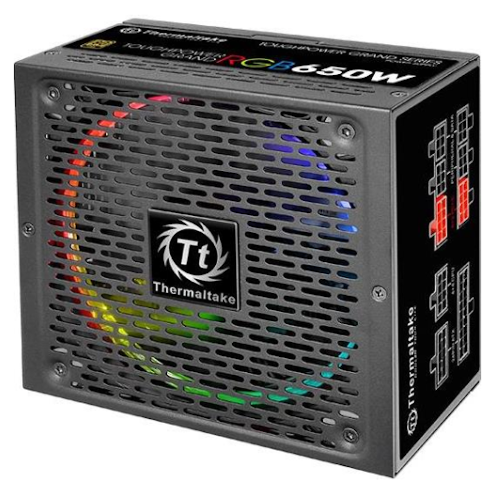 A large main feature product image of Thermaltake Toughpower Grand RGB - 650W 80PLUS Gold ATX Modular PSU