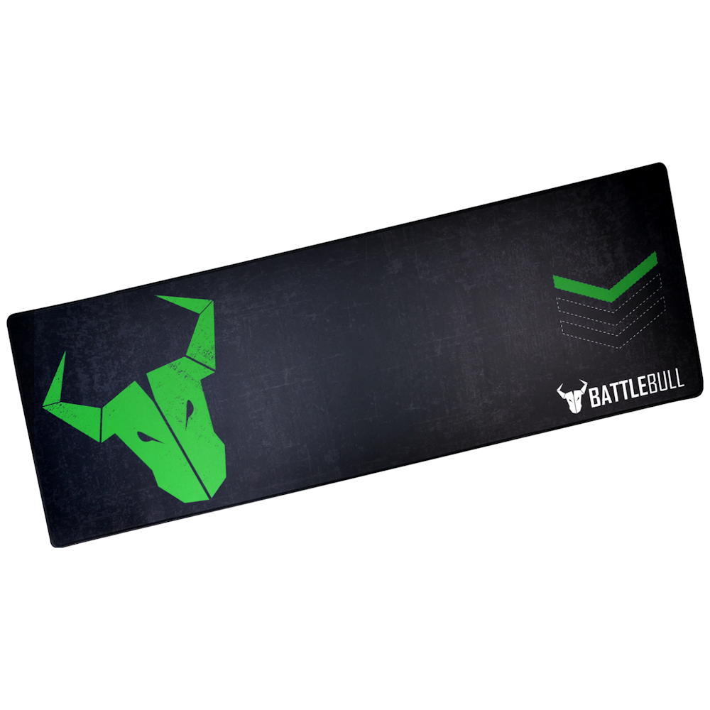 A large main feature product image of BattleBull Grazed Extended Mousepad - Green/Black