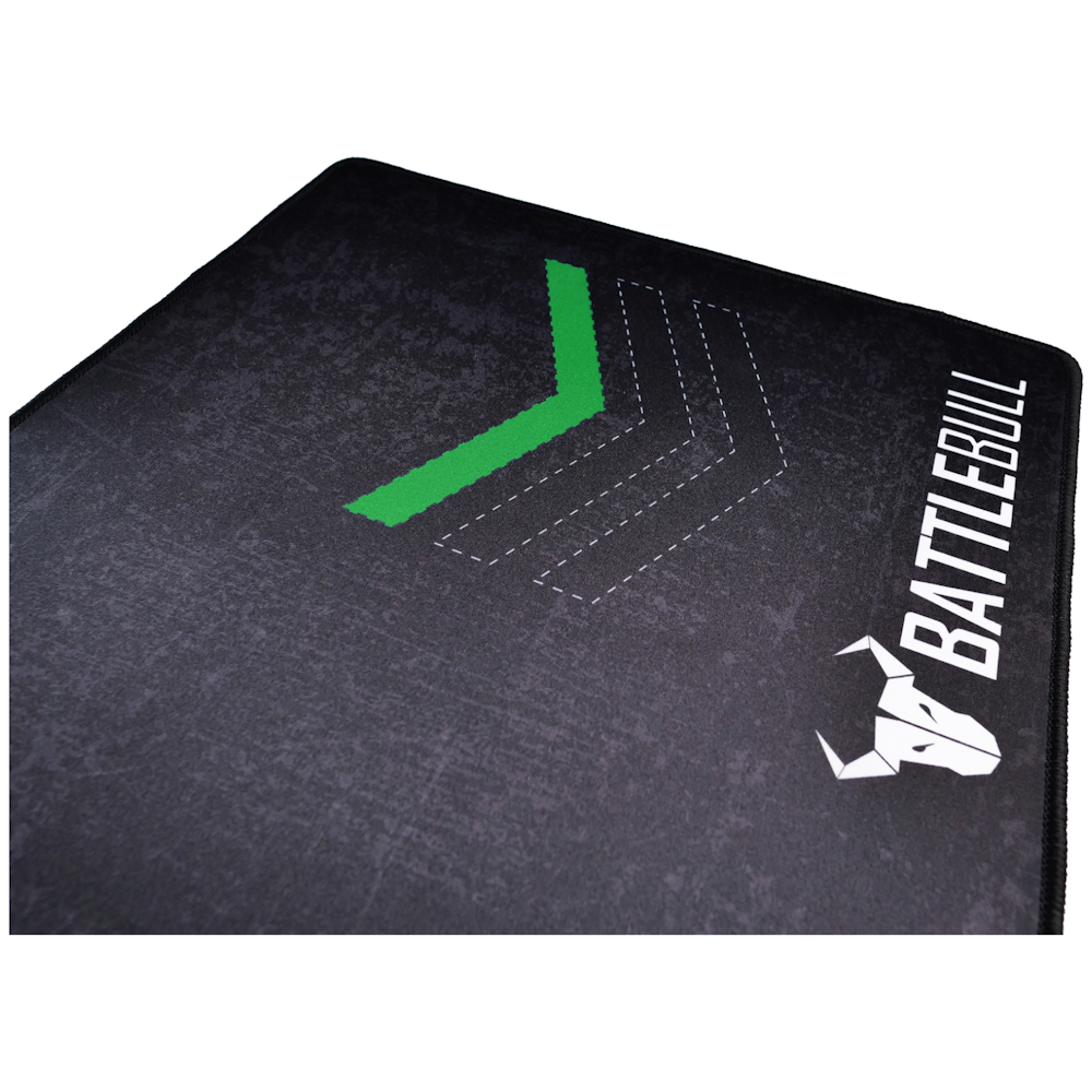 A large main feature product image of BattleBull Grazed Extended Mousemat - Green/Black