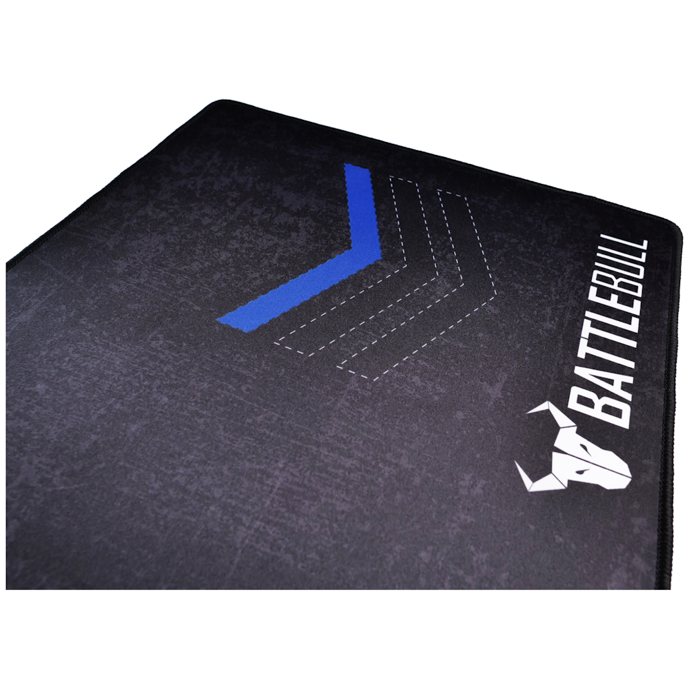 A large main feature product image of BattleBull Grazed Extended Mousemat - Blue/Black