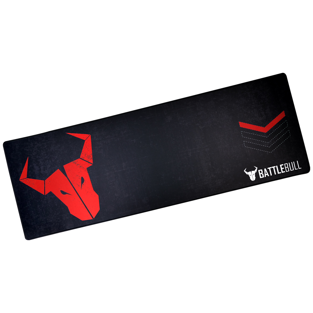 A large main feature product image of BattleBull Grazed Extended Mousemat - Red/Black