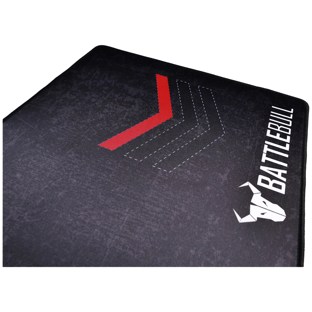 A large main feature product image of BattleBull Grazed Extended Mousepad - Red/Black