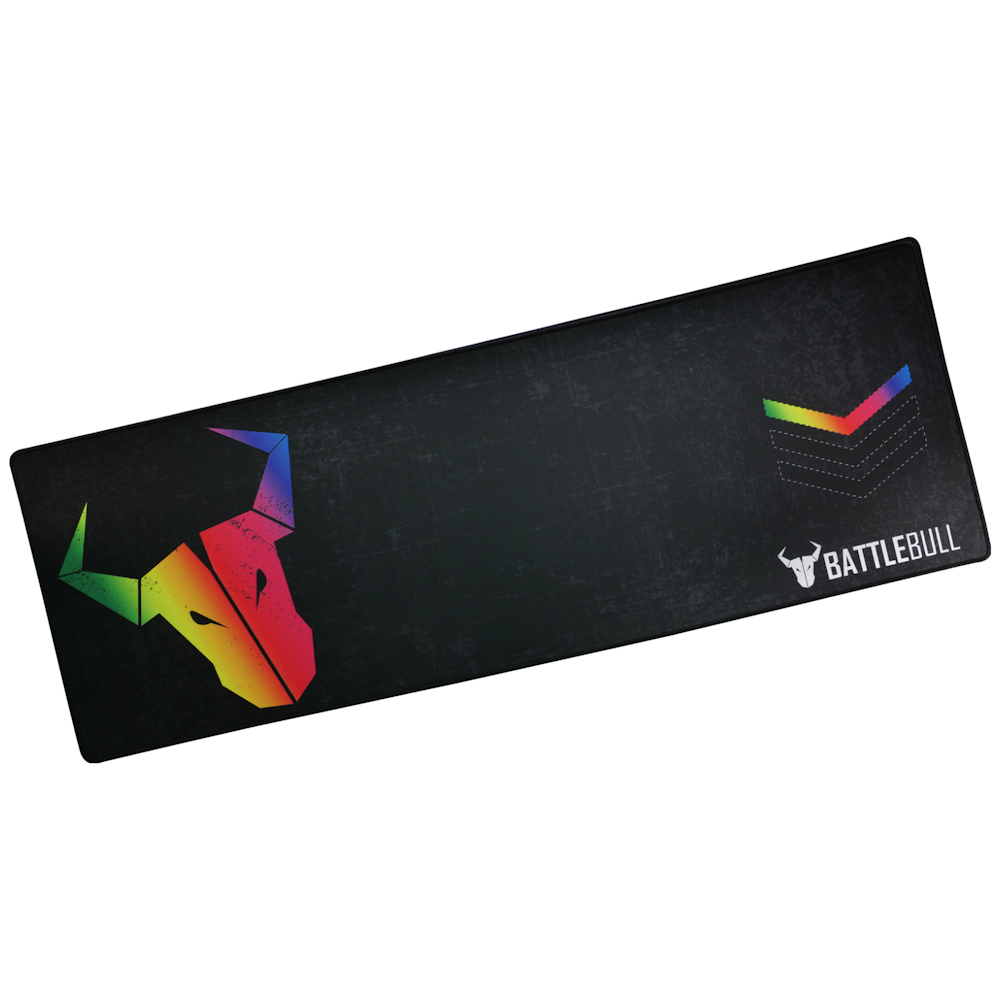 A large main feature product image of BattleBull Grazed Extended Mousemat - Multi/Black