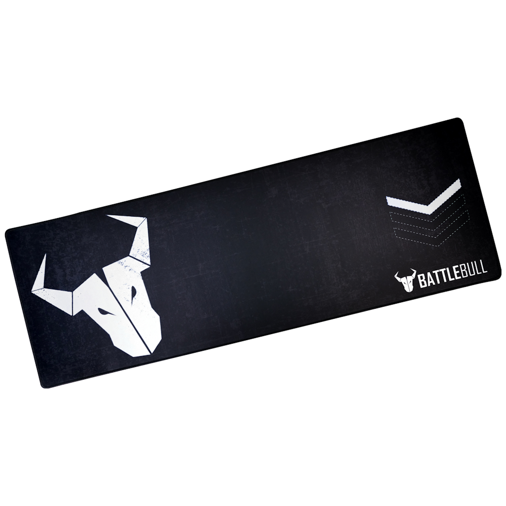 A large main feature product image of BattleBull Grazed Extended Mousemat - Black/White