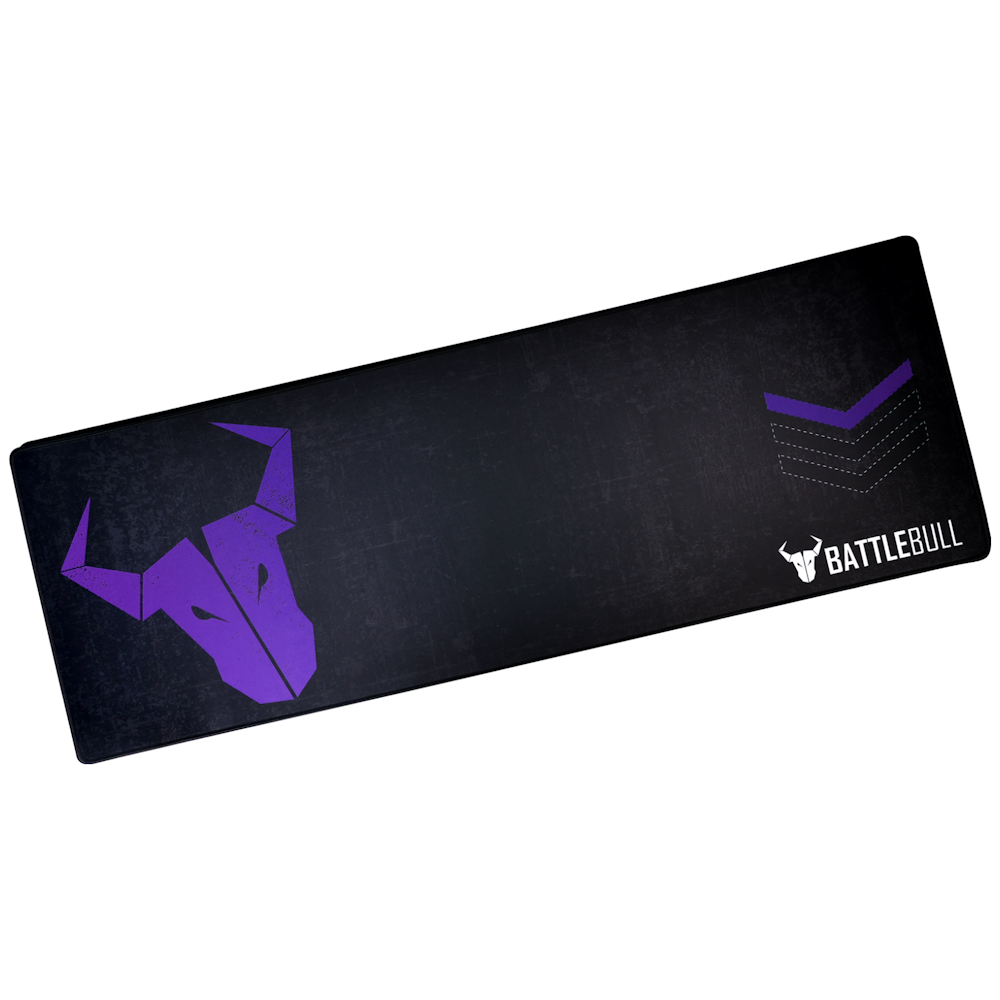 A large main feature product image of BattleBull Grazed Extended Mousemat - Purple/Black