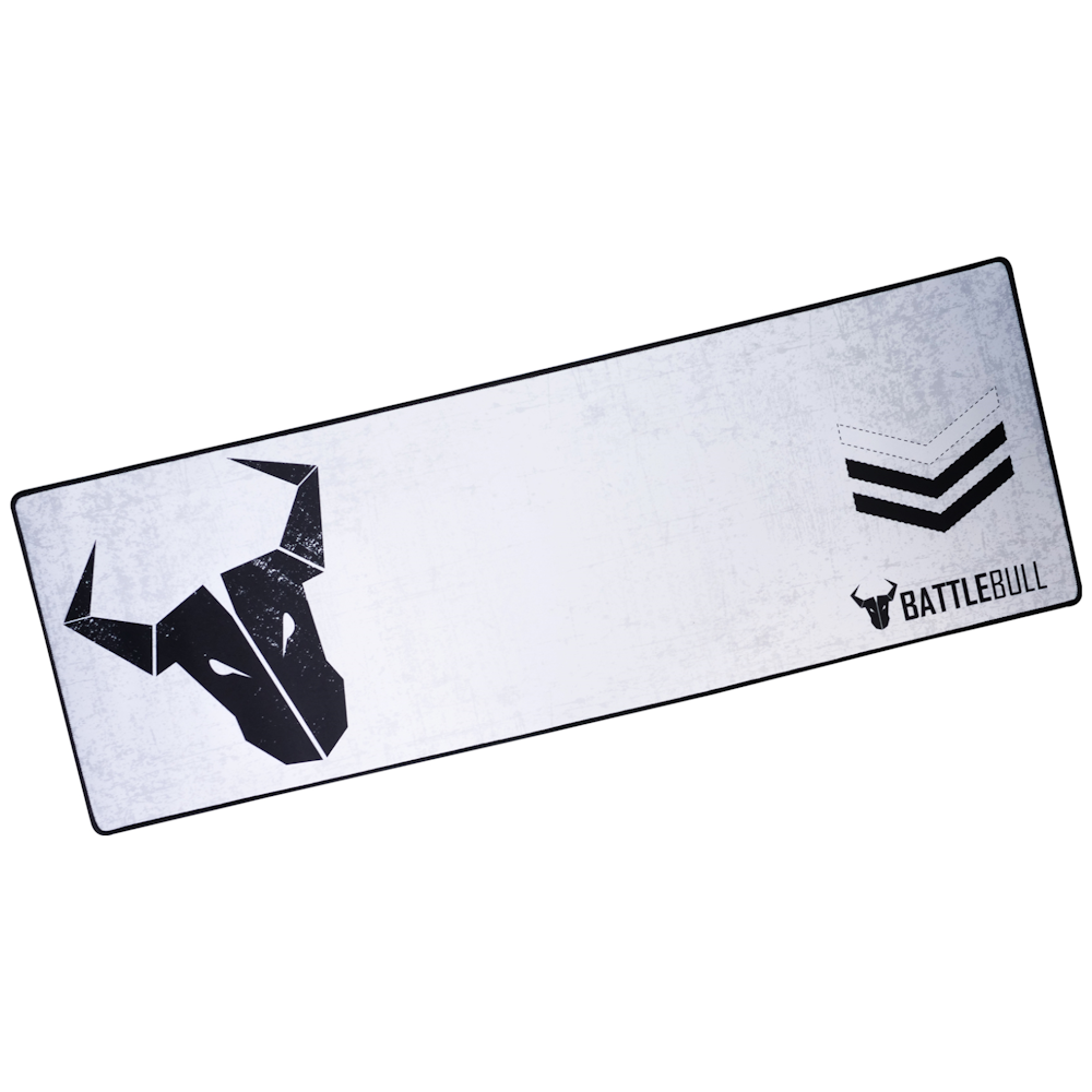 A large main feature product image of BattleBull Grazed Extended Mousepad - White/Black