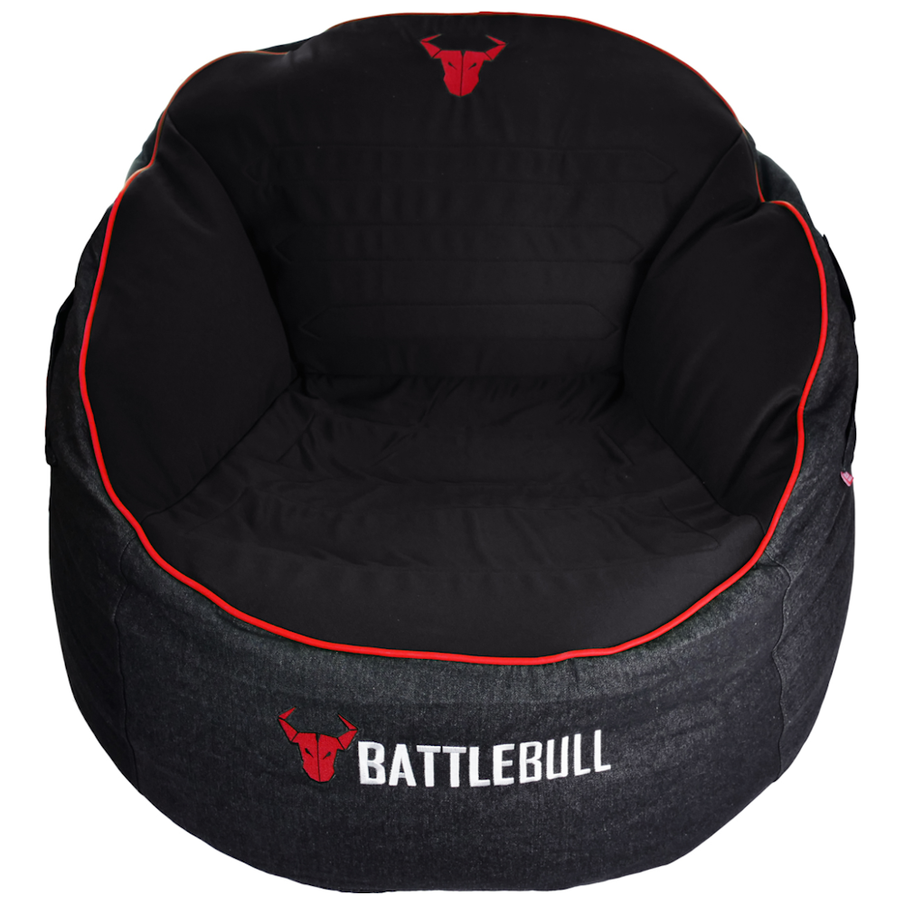 A large main feature product image of BattleBull Bunker Black/Red Bean Bag