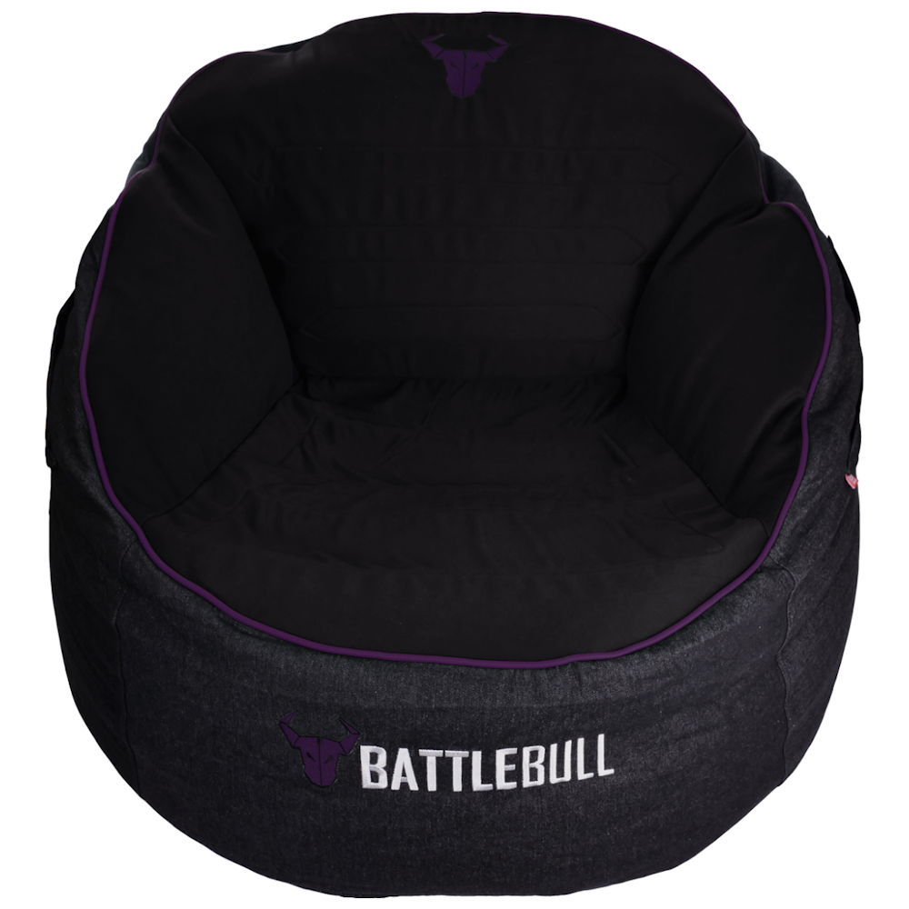 A large main feature product image of BattleBull Bunker Black/Purple Bean Bag