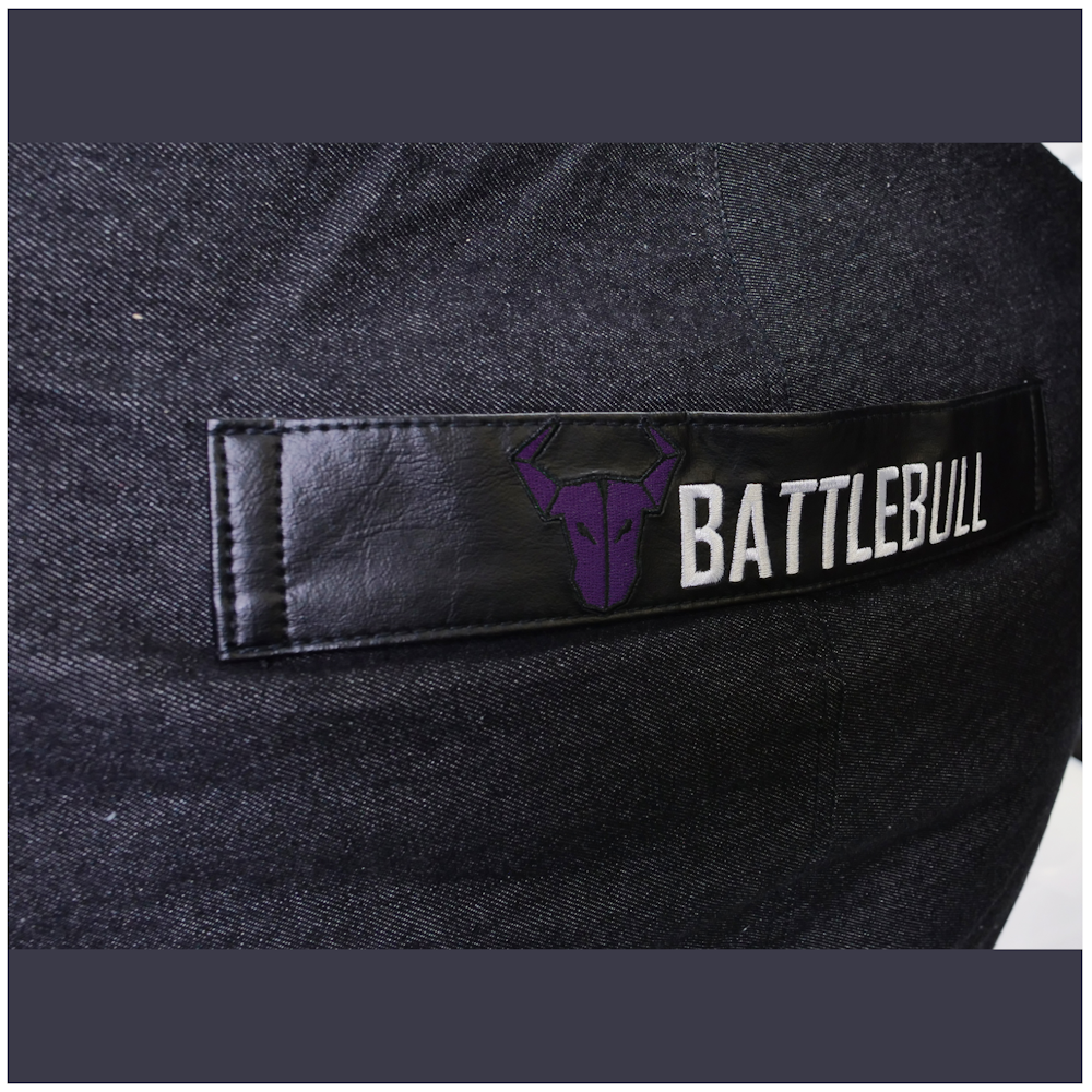 A large main feature product image of BattleBull Bunker Black/Purple Bean Bag