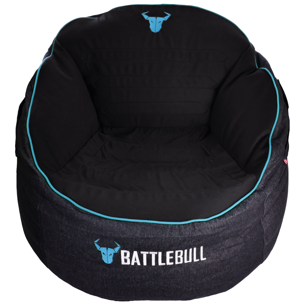 A large main feature product image of BattleBull Bunker Black/Blue Bean Bag