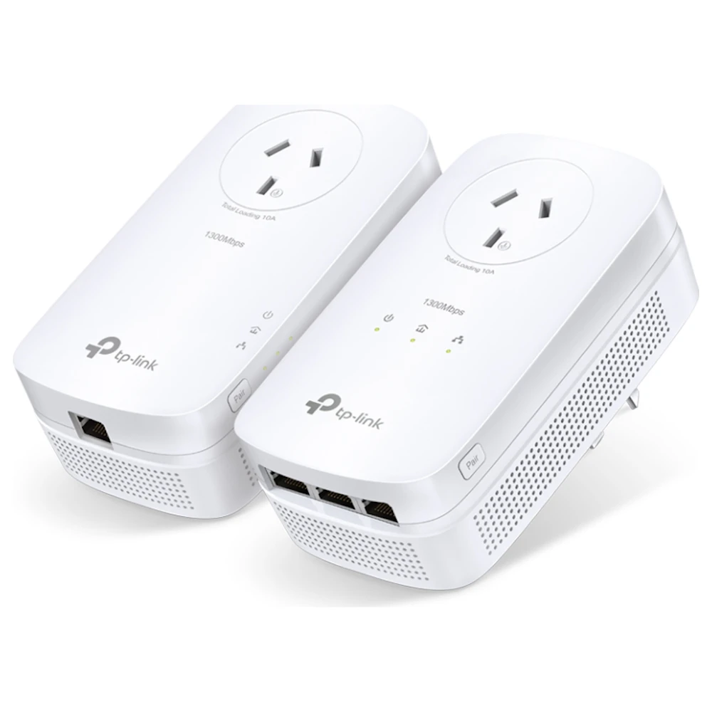 TP-Link PA8033P KIT - AV1300 3-Port Gigabit Passthrough Powerline Starter Kit