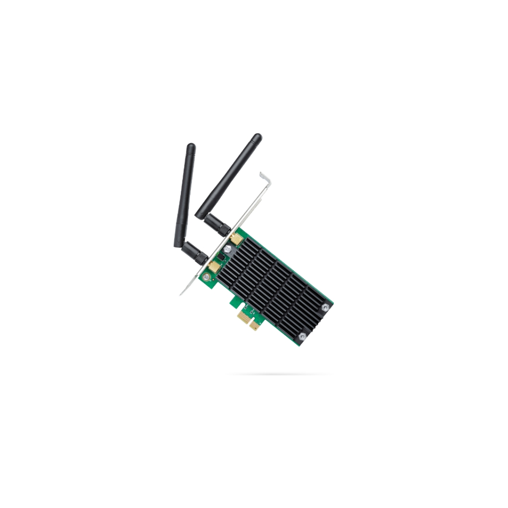 A large main feature product image of TP-Link Archer T4E AC1200 Wireless Dual Band PCI Express Adapter