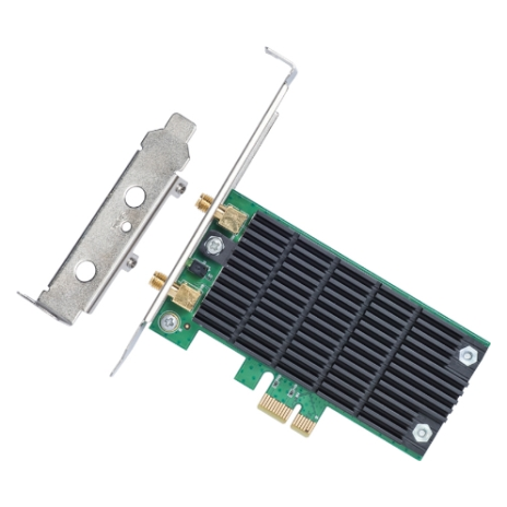 A large main feature product image of TP-Link Archer T4E - AC1200 Dual-Band Wi-Fi 5 PCIe Adapter