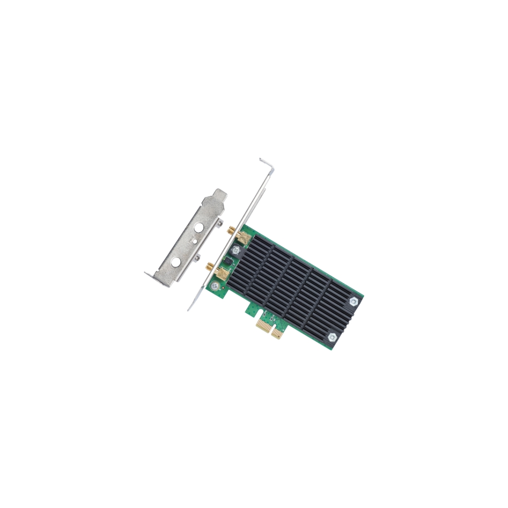 A large main feature product image of TP-Link Archer T4E AC1200 Wireless Dual Band PCI Express Adapter