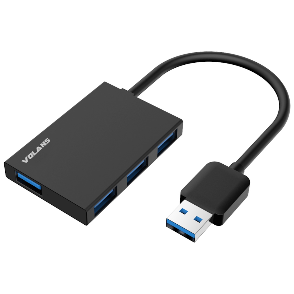 A large main feature product image of Volans Aluminium 4 Port USB3.0 Hub