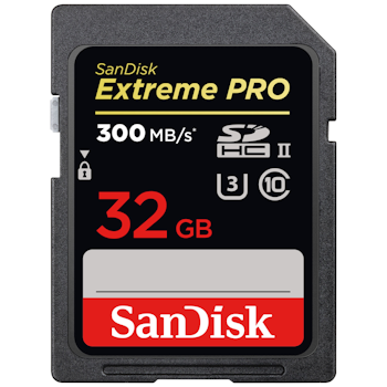 Product image of SanDisk Extreme Pro 32GB U3 UHS-II Class 10 SDXC Card - Click for product page of SanDisk Extreme Pro 32GB U3 UHS-II Class 10 SDXC Card